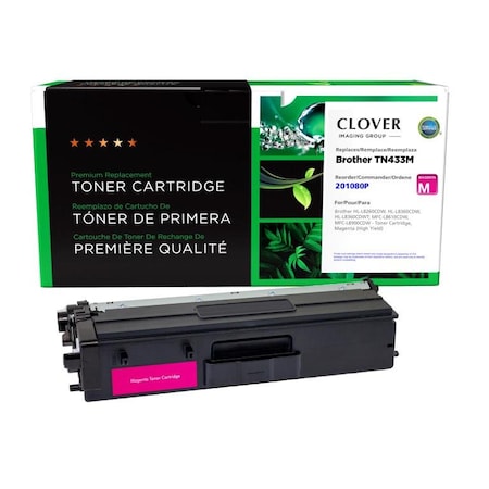Clover Imaging Group Remanufactured High Yield Magenta Toner Cartridge for Brother TN433M 201080P